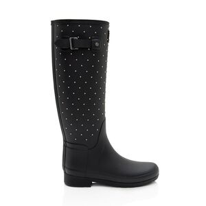 Hunter x Saint Laurent Black Rain Boots with Silver Studs